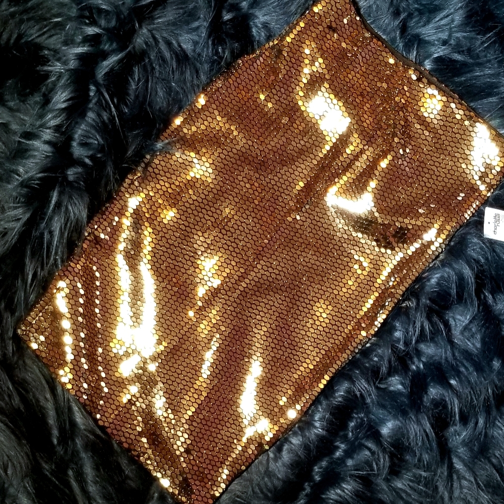 Gold disco pencil skirt